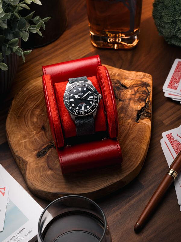 Single Slot Watch Roll Travel Case Red