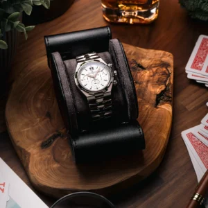 Black Single Slot Watch Rolls Travel Case
