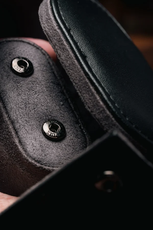 Black Double Slot Watch Roll Travel Case - Image 5