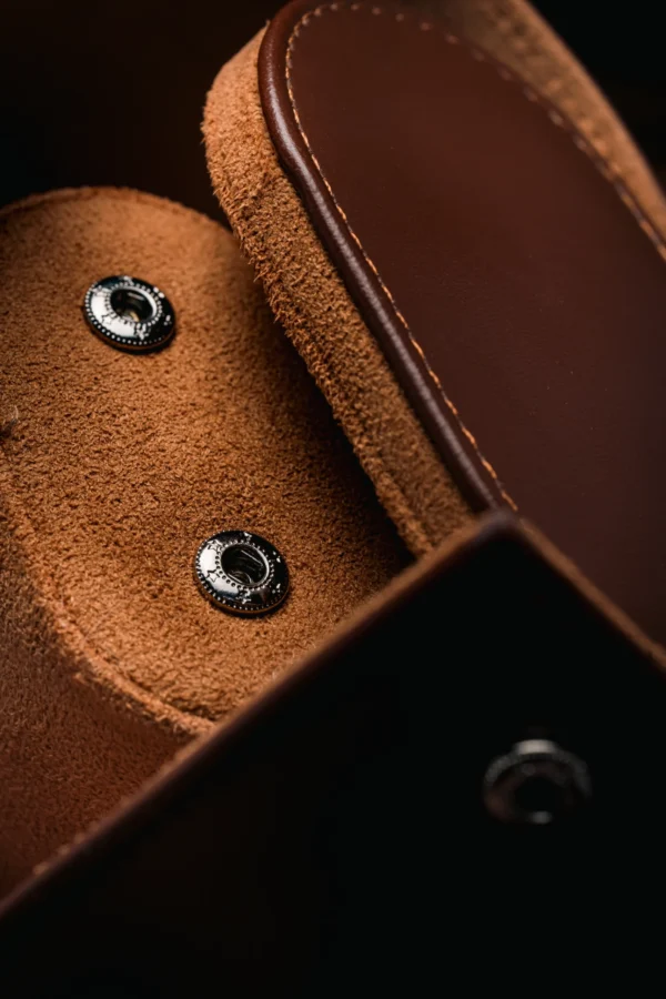 Dark Brown Single Slot Watch Rolls Travel Case - Image 5