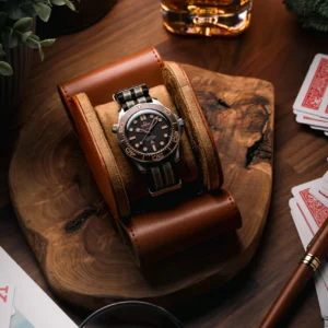 Light Brown Single Slot Watch Rolls Travel Case