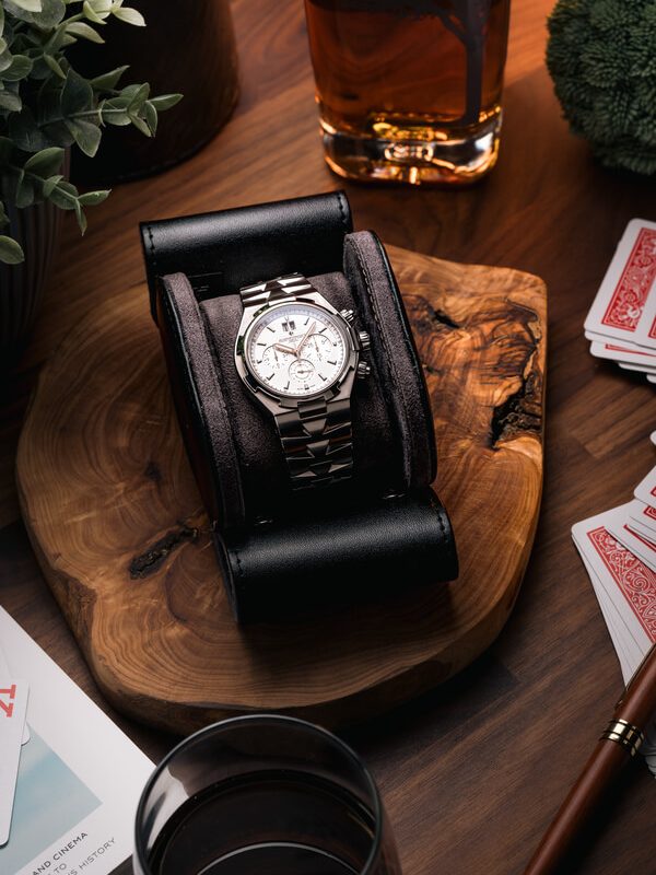Single Slot Watch Roll Travel Case Black